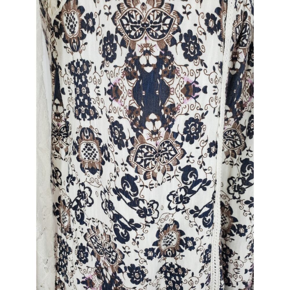 VINTAGE AMERICA BLUES Lace Sleeve Top Sz S - Picture 7 of 10
